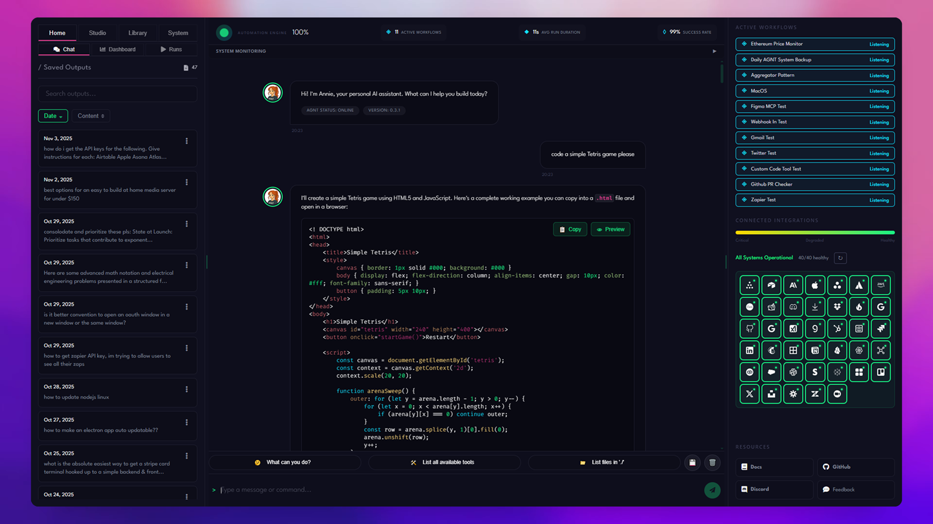 Chat UI Code View